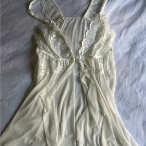 Sheer White Lacey Lingerie Slip